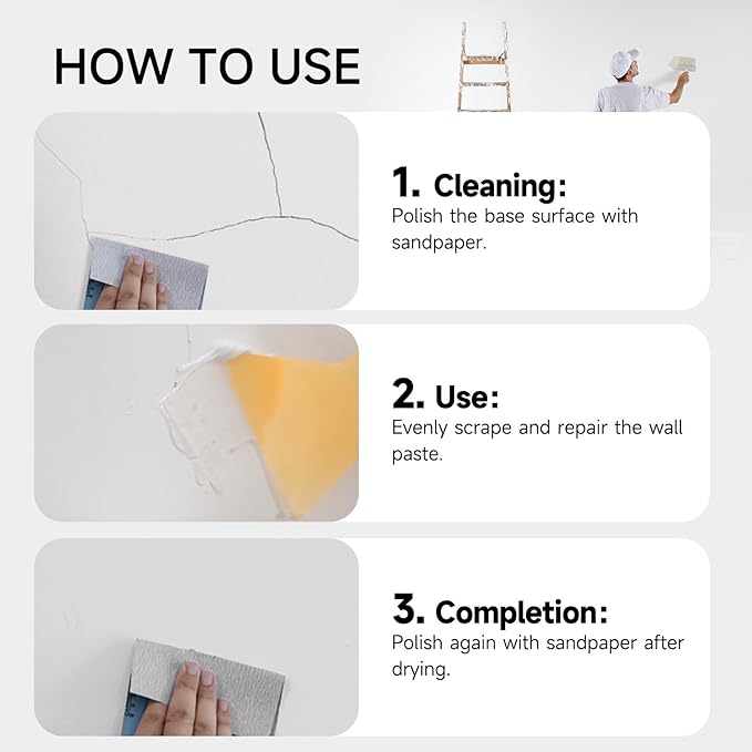 Drywall Repair Kit - 32 OZ Wall Spackle Paste - Image 8