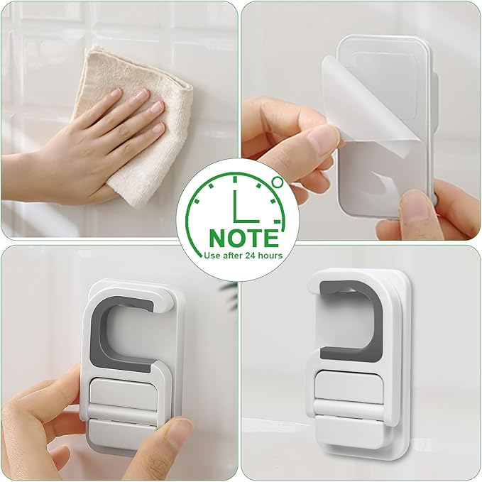 4pack Broom Holder Wall Mount Mop Holder Broom and Mop Gripper Self Adhesive No - Image 8