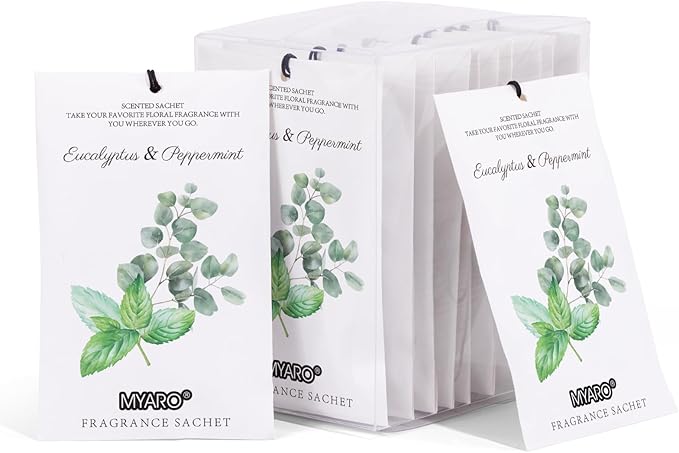 MYARO 12 Packs Eucalyptus Mint Scented Sachets by MYARO