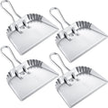 Mumufy 4 Pack 12 inch Heavy Duty Metal Dustpan Large Wide Dust Pans by Mumufy
