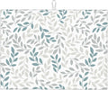 Grey And Blue Leaves Branches Microfiber Absorbent Reversible Dish Drying Mat by GOCGRVOfficialOnline