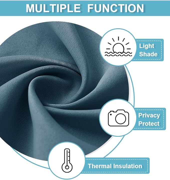 RYB HOME Bathroom Curtains for Small Window, Room Darkening Privacy Assured - Image 7