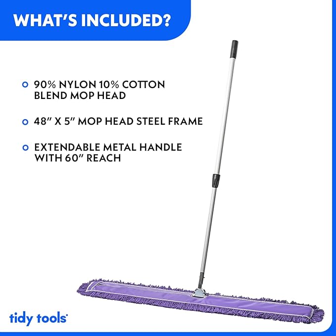 48 Inch Purple Commercial Dust Mop & Floor Sweeper - Image 4