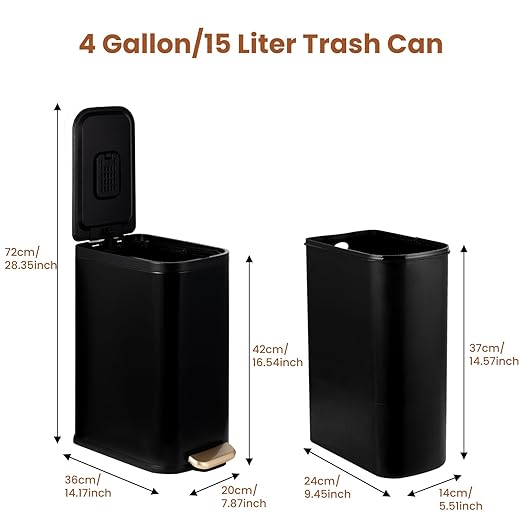 BETHEBEST Bathroom Trash Can - Image 3