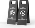 Stainless Steel No Parking Sign Portable Foldable Handle 2-Pack by CrazyAnt
