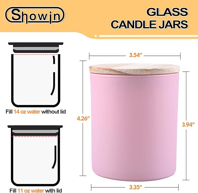 SHOWIN 14 OZ Thick Candle Jars for Making Candles 12 Pcs, 3 Wick Empty Jars - Image 6