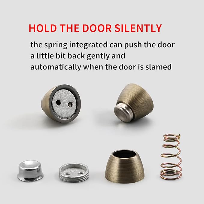 YAGU Door Stopper 1 Pack Magnetic, Zinc Alloy Brushed Bronze Door Stops Catch - Image 8