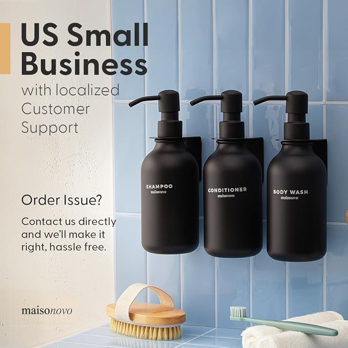 MaisoNovo Refillable Shampoo and Conditioner Bottles | 16.9 fl oz Set of 3 - Image 7