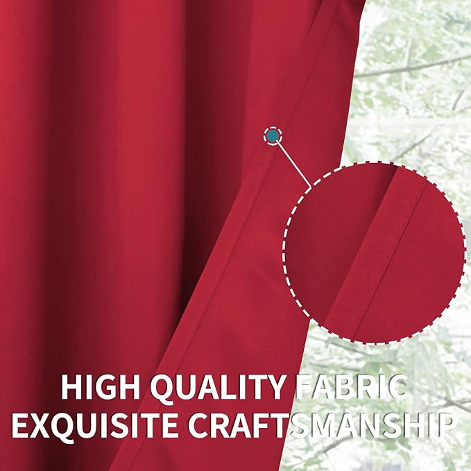 BGment Red Blackout Curtains 40 Inches Length - Image 6