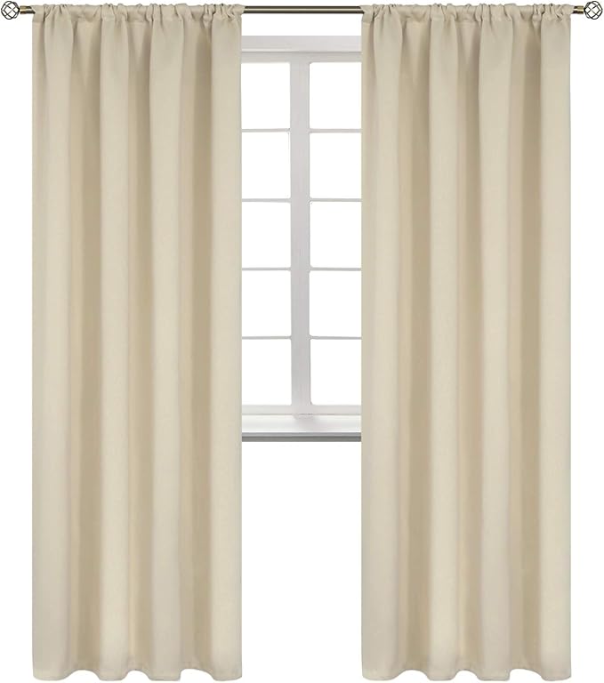BGment Beige Room Darkening Curtains 84 Inches Length by BGment