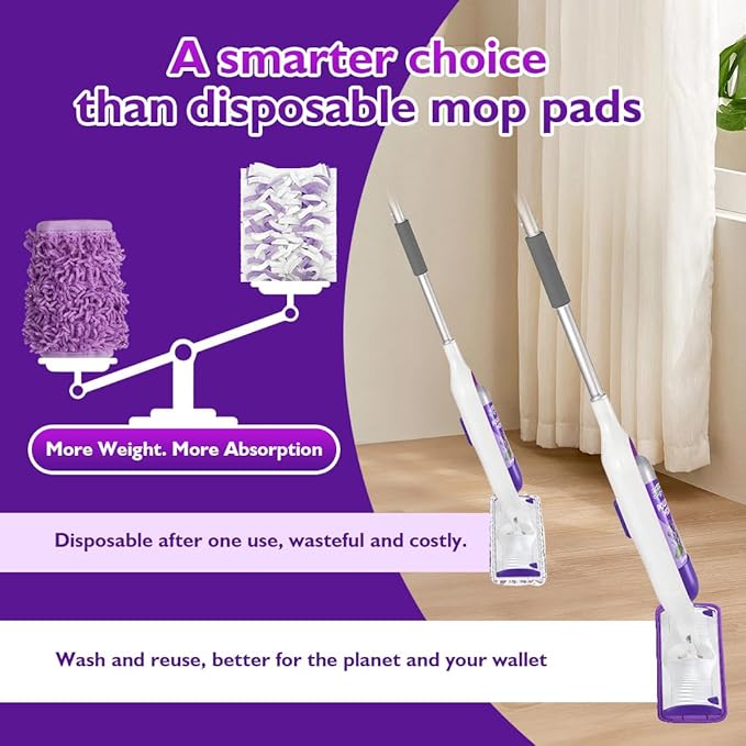 Reusable Mop Pads for Swiffer PowerMop, 8 Pack Microfiber Mop Pad Refill - Image 4