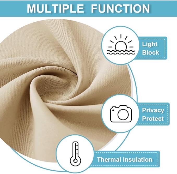 RYB HOME Blackout Curtains for Living Room, Large Window Shades for Bay Window - Image 2