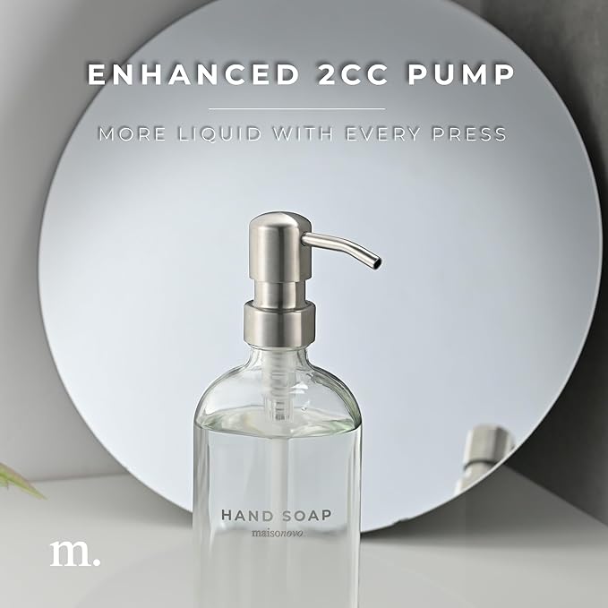 MaisoNovo Soap Dispenser 3-Piece Set | 16.9oz Clear Bottles - Image 6