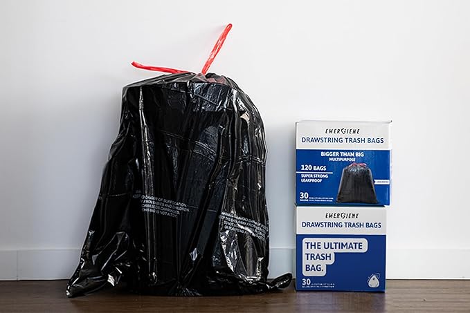 Ultra Strong 30 Gallon Drawstring Trash Bags, Unscented 120 Count Garbage Bags - Image 5