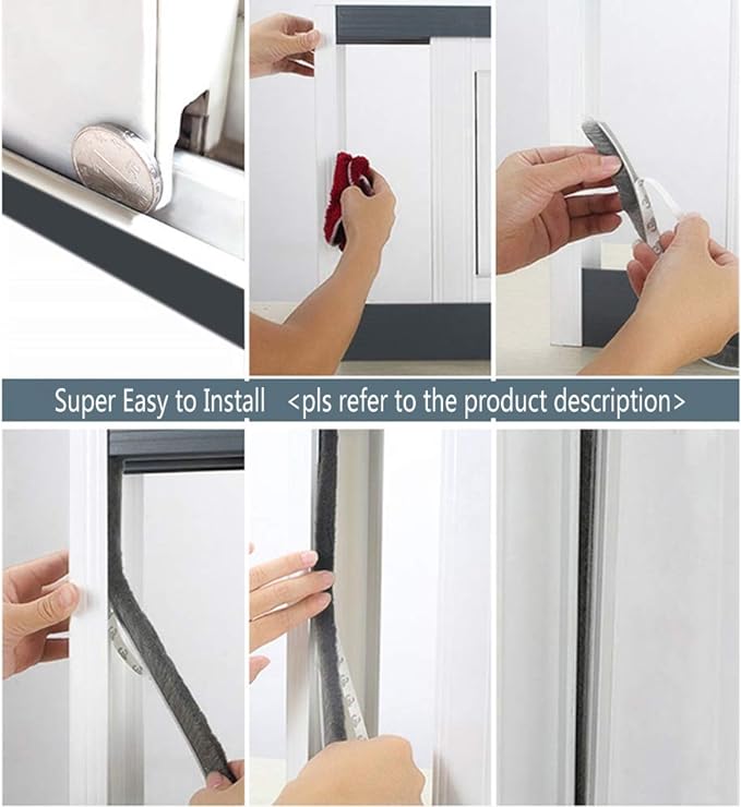 Weather Stripping Brush for Sliding Windows/Doors Frame Side, Pile Self - Image 4