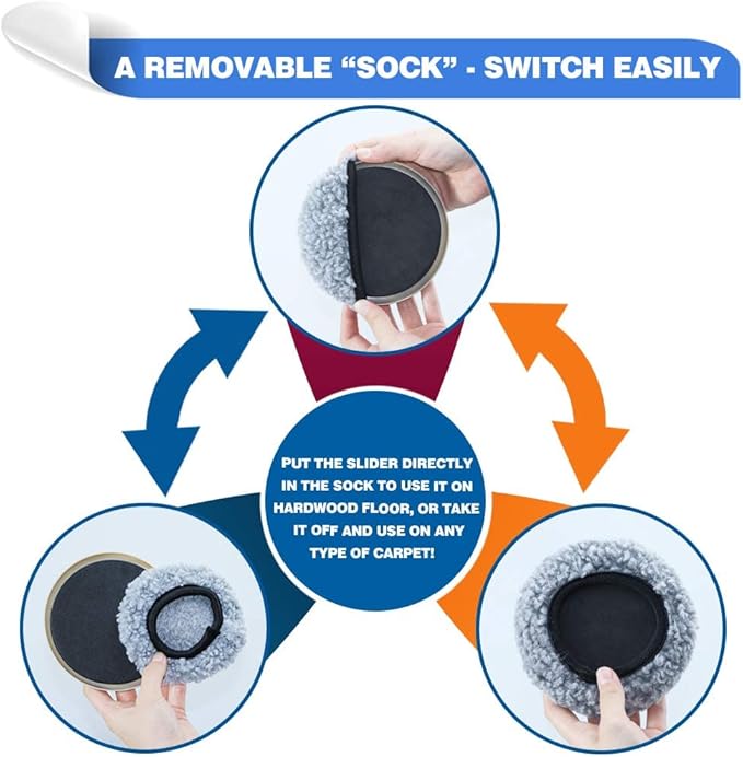 Furniture Sliders Multi-Surface 2-in-1 Reusable Moving Pads - Image 3