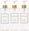 Modern Gold Design Large 27 oz Shampoo and Conditioner Dispensers by HARRA+HOME