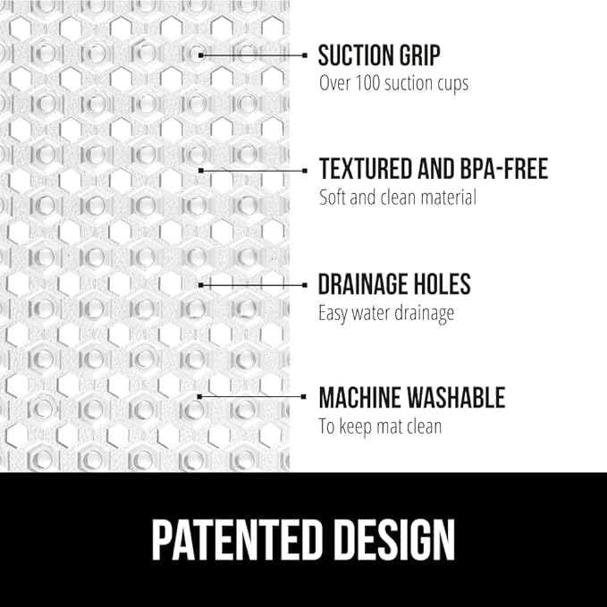 GORILLA GRIP Patented Square Shower Stall Mat, Small Bathtub Floor Mats - Image 2