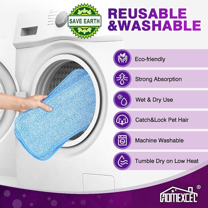 HOMEXCEL Reusable Mop Pads Compatible - Image 6