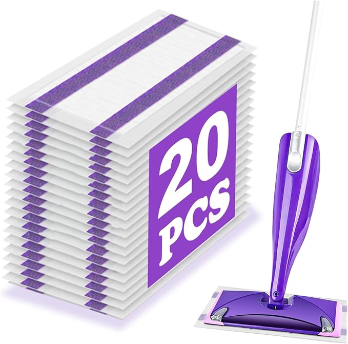 20 Count Mop Pad Refills for Wet Jet Mop, Wet Jet Pads for All Floor Types by ShuYuan
