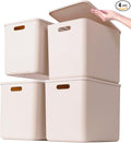Plastic Storage Bins with lids, Storage Baskets, Container with handle by GUMEIGODA