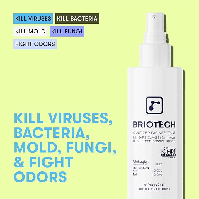 BRIOTECH Sanitizer Disinfectant Hypochlorous, Kill 99.99% of Viruses & Bacteria - Image 3