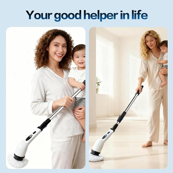 Cordless Electric Spin Scrubber, IPX7 Waterproof Power Scrubber - Image 3