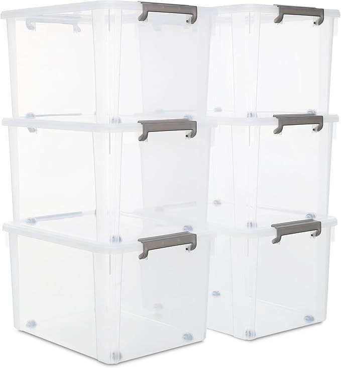 Citylife 6 Packs 58.1 QT Plastic Storage Bins by CitylifeHomeOrganization