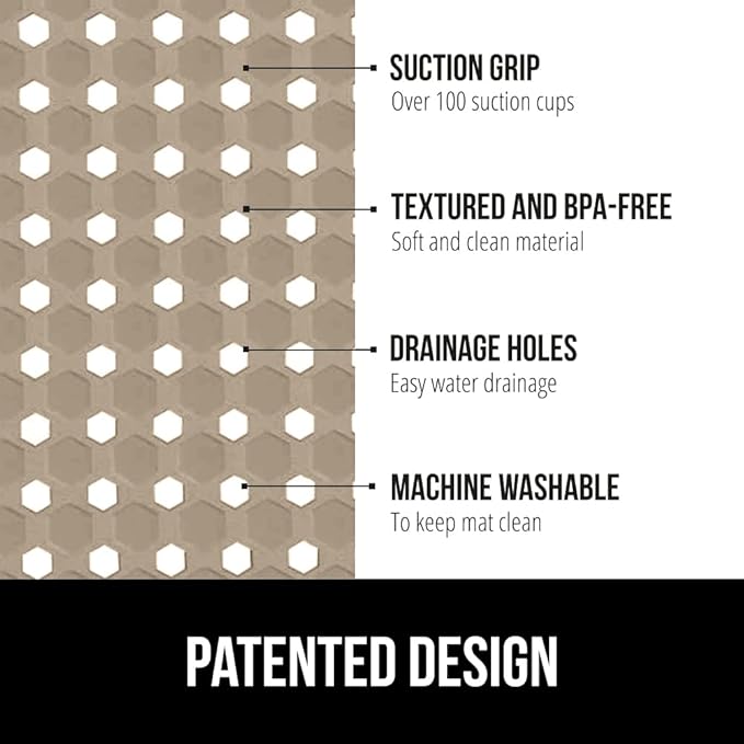 GORILLA GRIP Patented Square Shower Stall Mat, Small Bathtub Floor Mats - Image 2