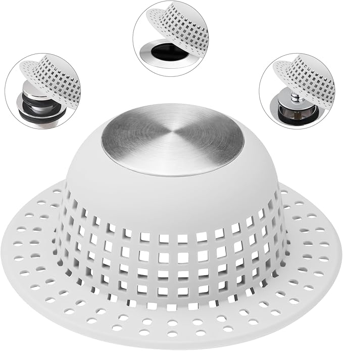 Shower Drain Hair Catcher, Bathtub Drain Cover Foldable Silicone Shower & Tub by SayGoodbyetoHairClogging