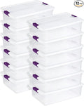 Sterilite 12-Pack 32 Quart ClearView Latch Box, Stackable Organizer Bins by Sterilite