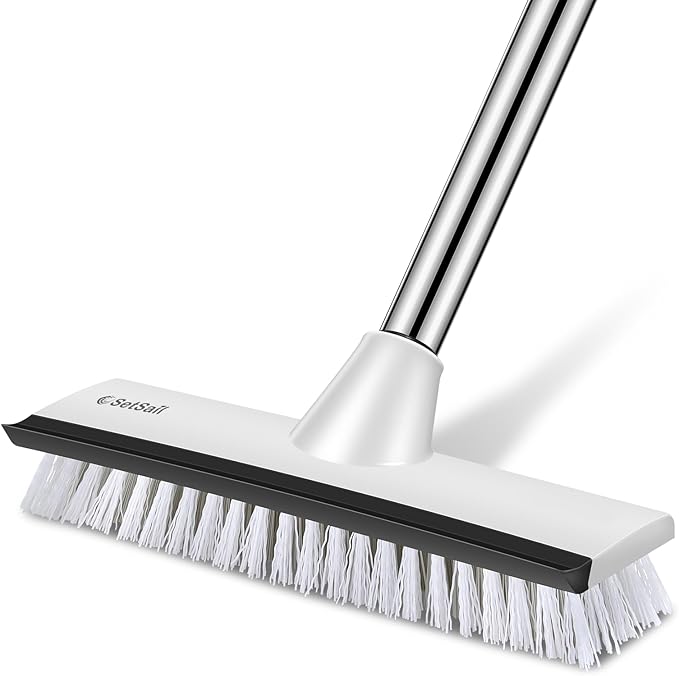 SetSail Floor Scrub Brush with 51-Inch Long Adjustable Handle 2 in 1 Scrape by SetSail
