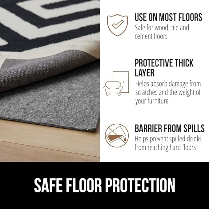 GORILLA GRIP Felt and Natural Rubber Stay in Place Slip Resistant Rug Pad - Image 6