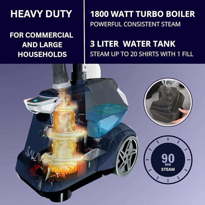 SALAV® Heavy Duty Smart Auto Shut-off Commercial Full-Size Garment Steamer - Image 4