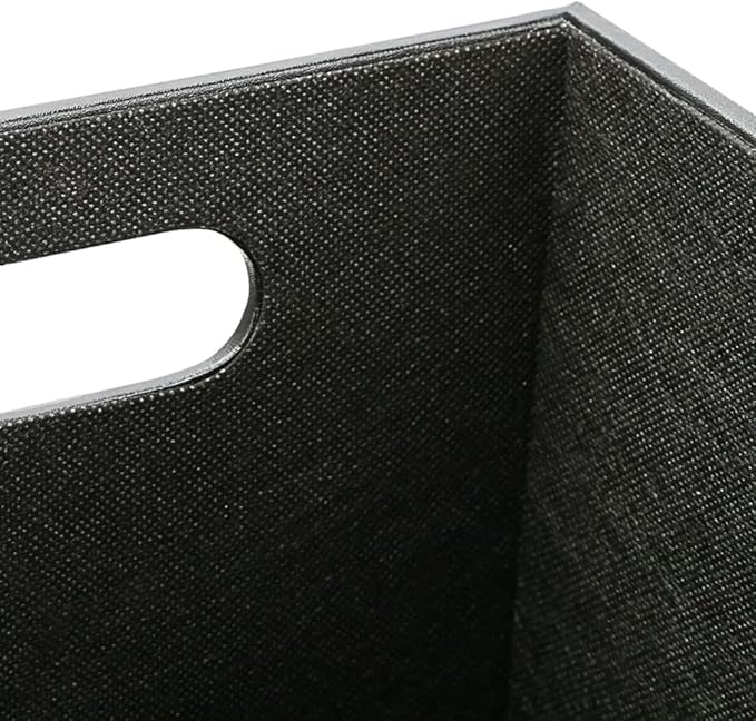 KINGFOM Classic Pu Leather Trash Can Wastebasket, Garbage Container Bin - Image 7