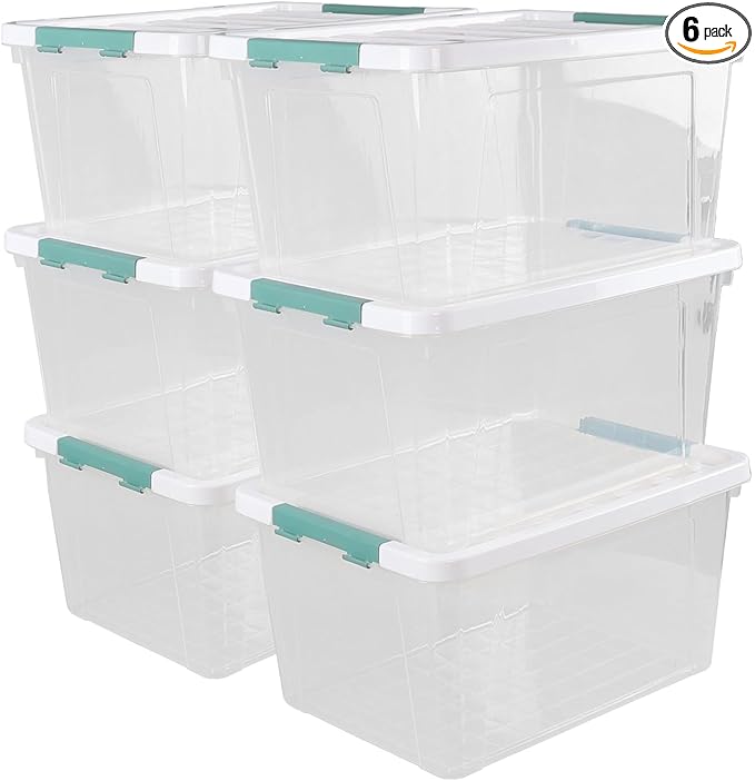 Xyskin 35 Quart Clear Large Storage Box, Plastic Storage Bins by Xyskin