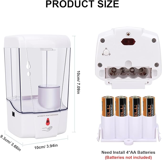 Automatic Soap Dispenser Wall Mounted: 700ml/23.7oz Commercial Hand Soap - Image 3