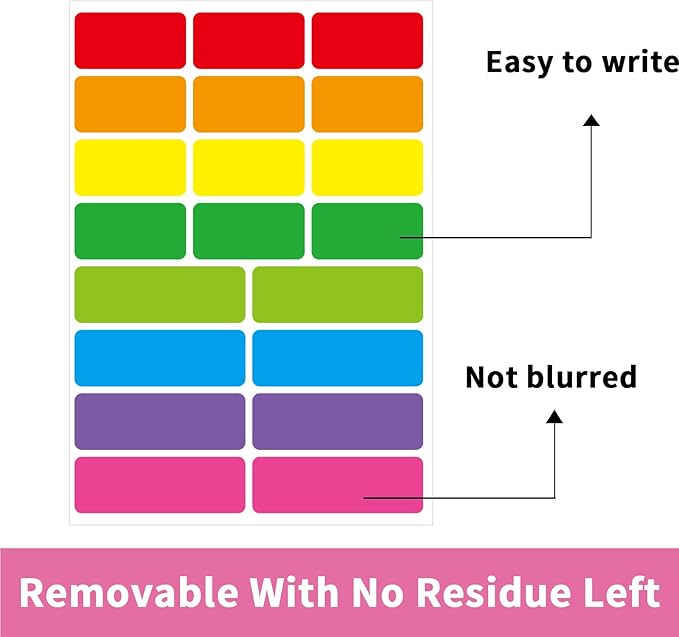 STARLIBOO Removable Labels, Removable Colored Labels Stickers, Self-Adhesive - Image 3