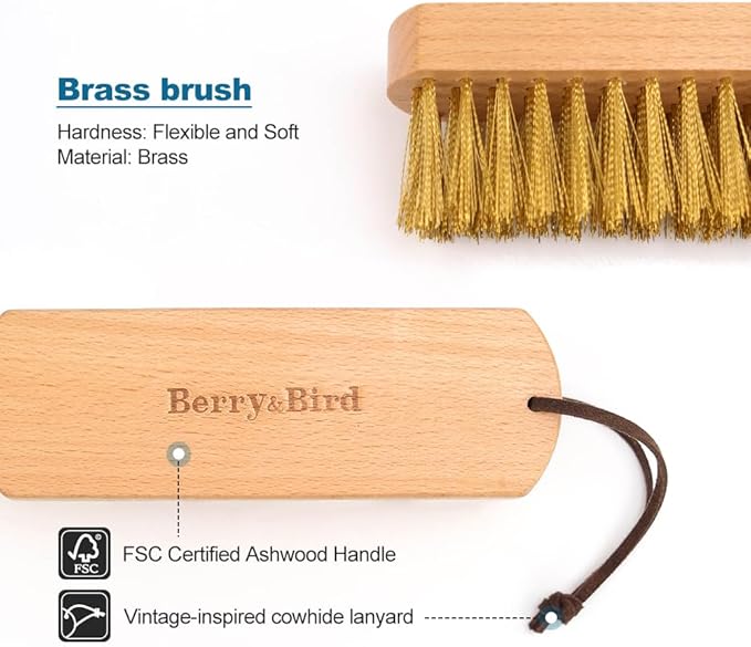 Berry&Bird Brass Brush, Ashwood Premium Brass Wire Brush - Image 2