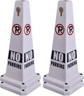 4-Pack 26.5" Caution Cones, 4-Sided Visible Safety Signs by OranclUS
