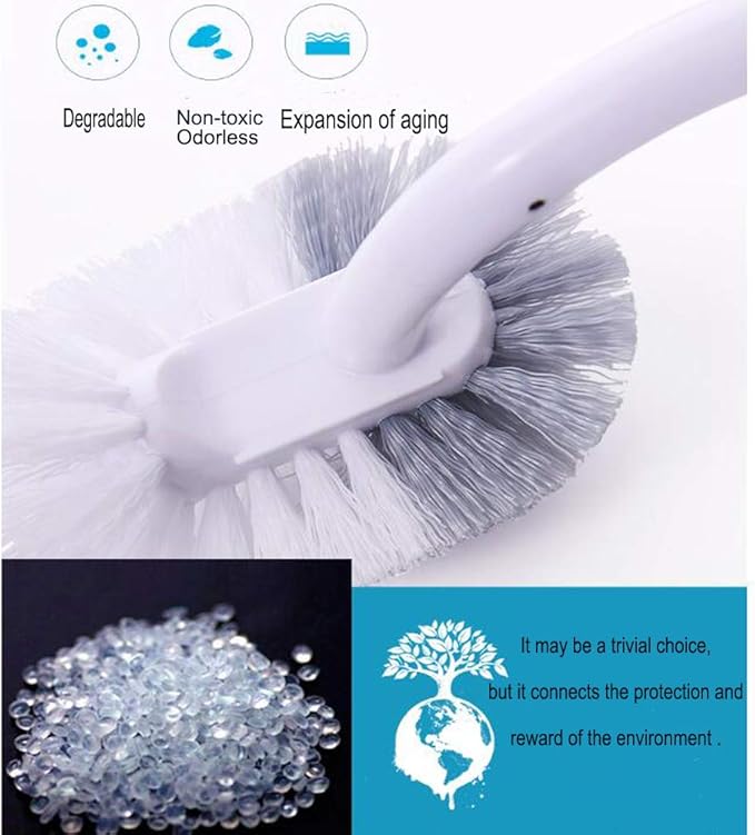 Marbarsse Bathroom Toilet Bowl Brush and Holder, Curved Design Toilet Brush - Image 2