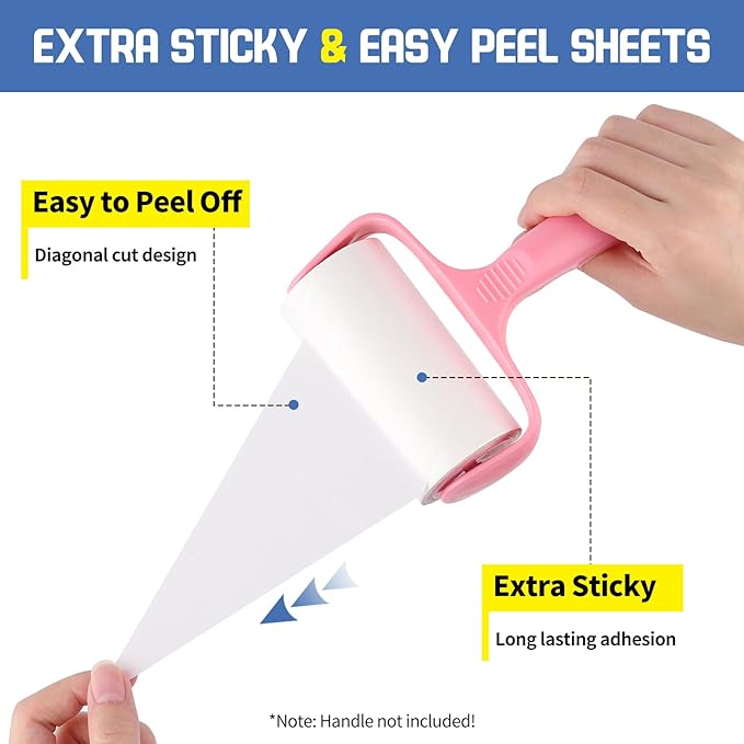 Extra Sticky Lint Roller Refills 10 Pack fit 3.8"-4" Standard Size Lint Roller - Image 3