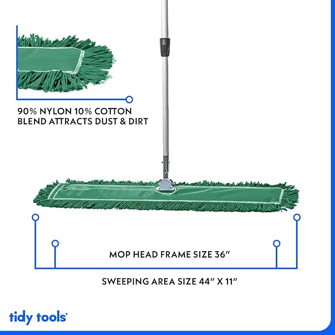 36 Inch Green Commercial Dust Mop & Floor Sweeper - Image 3