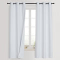 PONY DANCE White 100% Black Out Curtains 54 inch Length, Thermal Insulated by PONYDANCE
