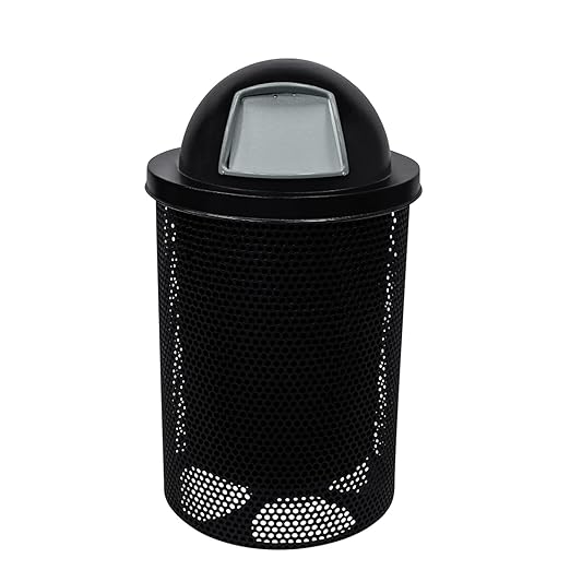 COATEDOUTDOORFURNITURE RDT-P-BLK Heavy Duty Round Trash Receptacle by CoatedOutdoorFurniture