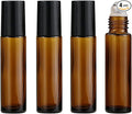 4 Pack 10ml Oil Essential Stainless Roller Bottles, Refillable Amber Glass by Unknown