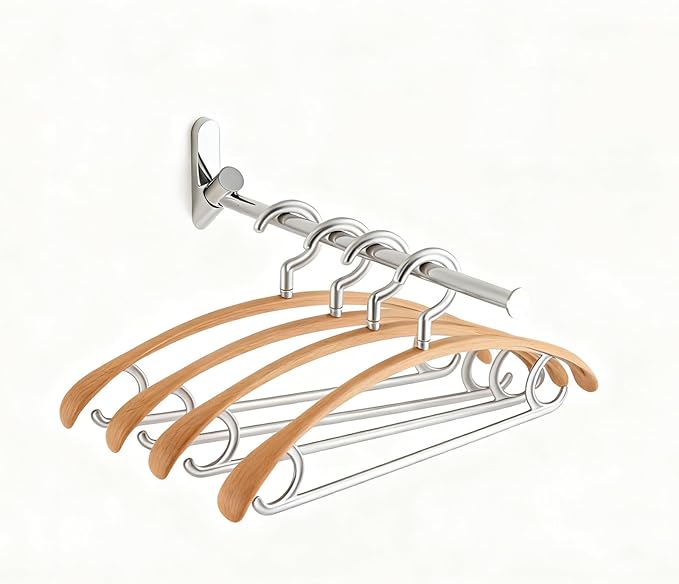Wall Mounted Drying Rack, NEWRAIN Stainless Steel Folding Laundry Hanging Rack by NEWRAIN
