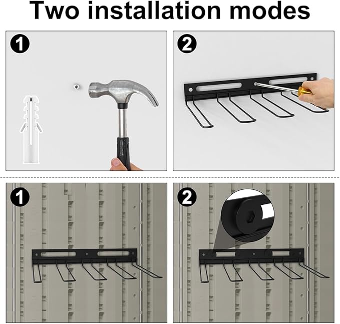 Garage Wall-Mounted Rack, Tool Storage Rack, Garden Tool Rack, Hanging Storage - Image 2