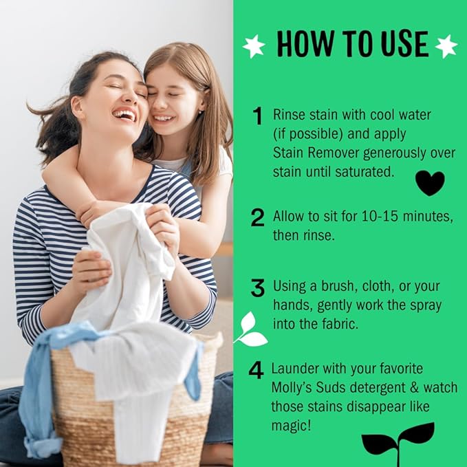Molly's Suds Stain Remover Spray | Gentle Yet Powerful, Simple Ingredients) - Image 6