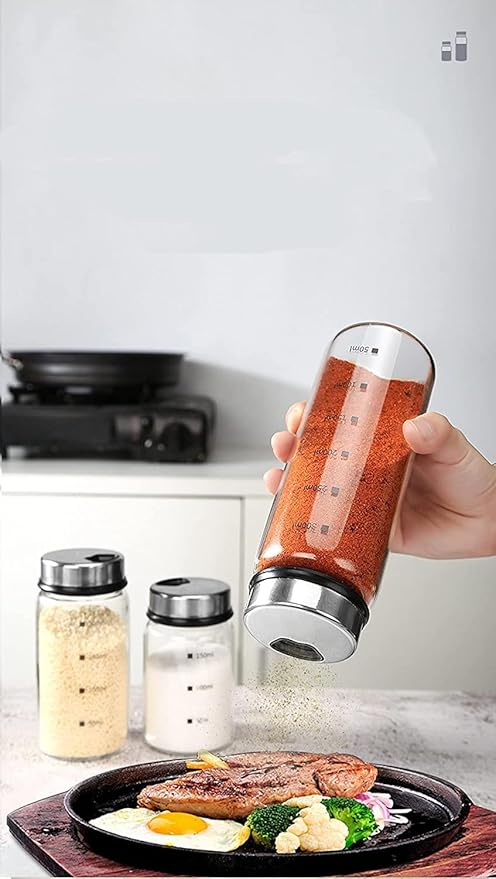 2 Piece 4-Neck Glass Seasoning Shakers - Image 8